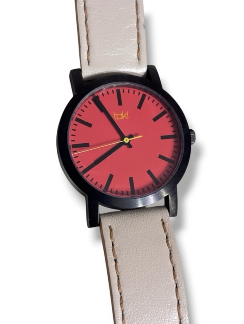 TAKI by TOKYObay Minimalist Analog Watch Contrast Face Red/CreamAnalog display